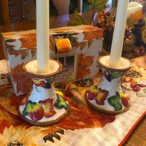 Omnibus by Fitz and Floyd 🍂Harvest Foliage candleholders